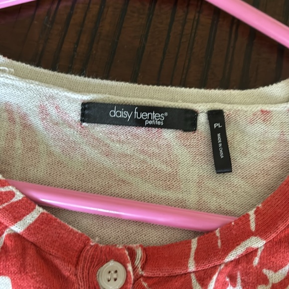 Daisy Fuentes Papaya Floral Button Down Cardigan - Picture 2 of 4